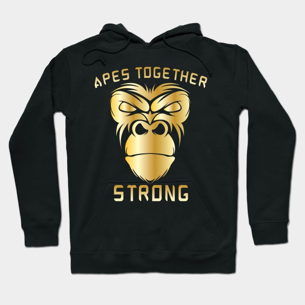 Apes Together Strong Gme Amc Ape Gorilla To the moon Hoodie by JayD World